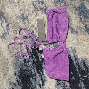 triangl swimwear Shimmery Lavender Bandeau Bikini Top